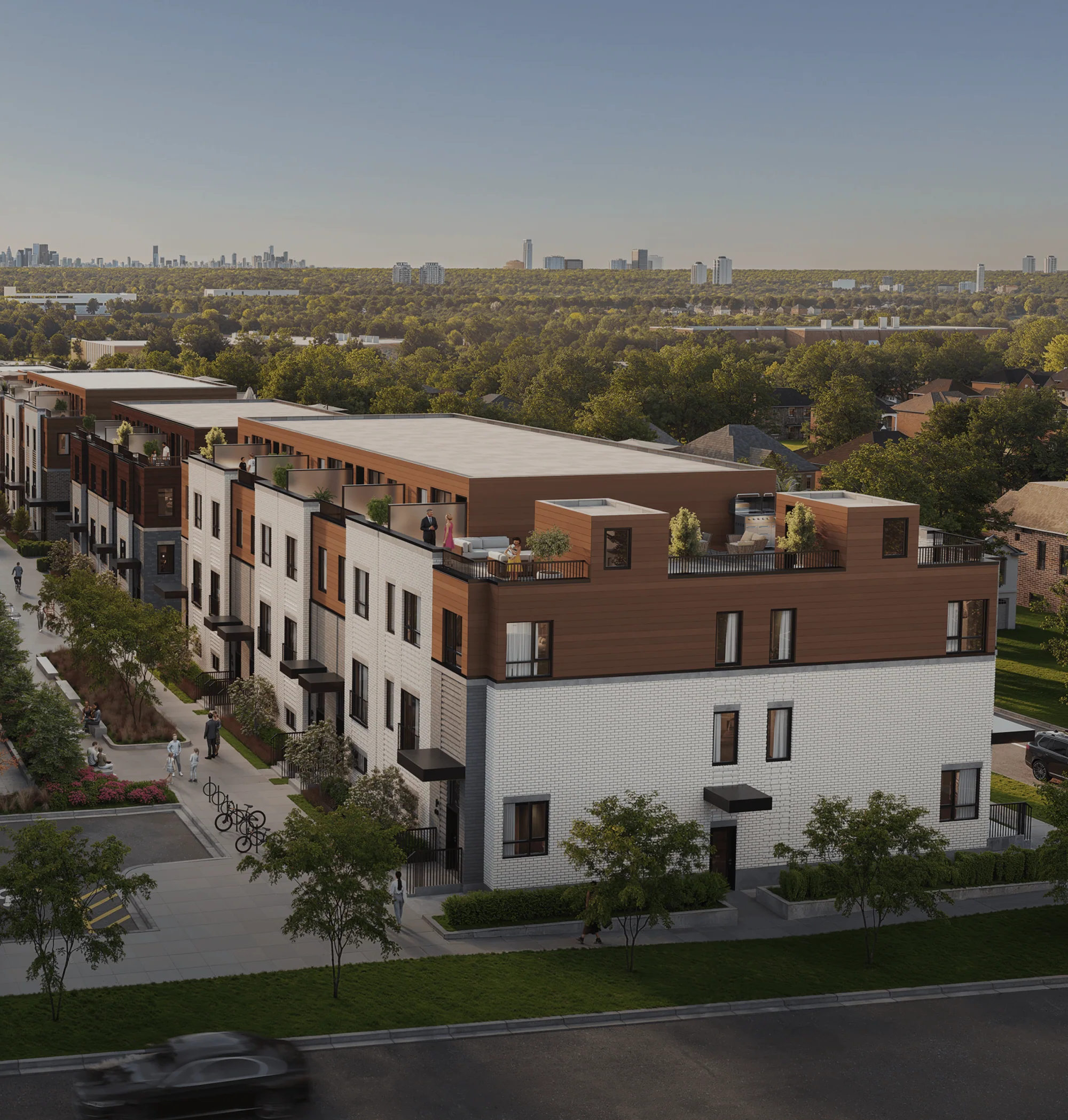 Artist’s aerial rendering of Carousel Towns at Thornhill Walk